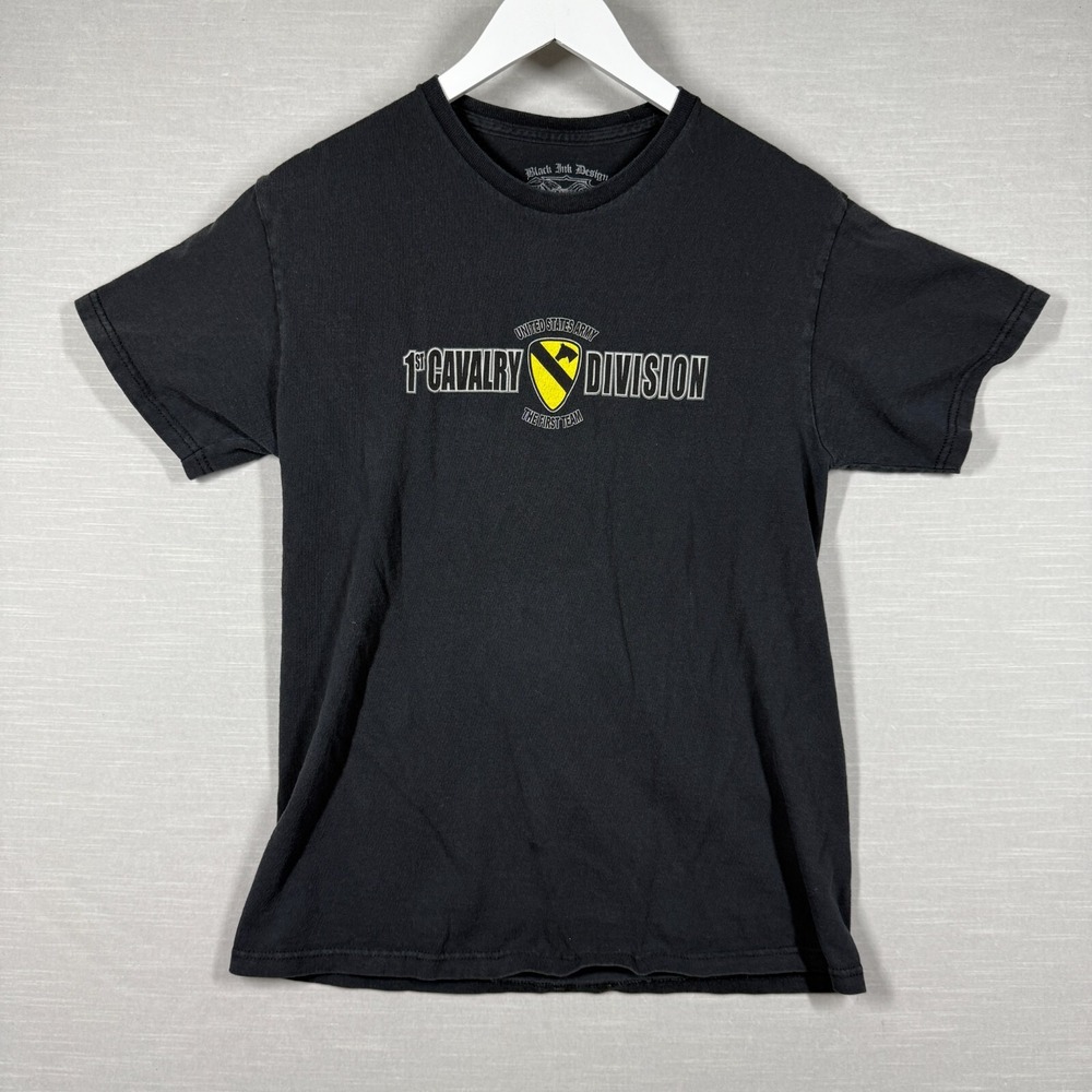1st Cavalry Shirt Mens Medium Black United States Army Division USA Tee Military